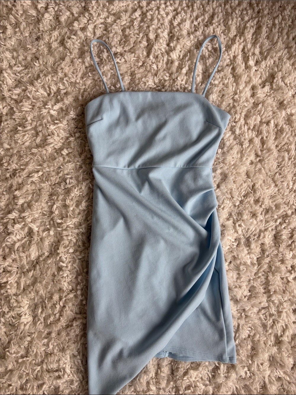 Blue Blush Powder Blue Spaghetti Strap Mini Dress